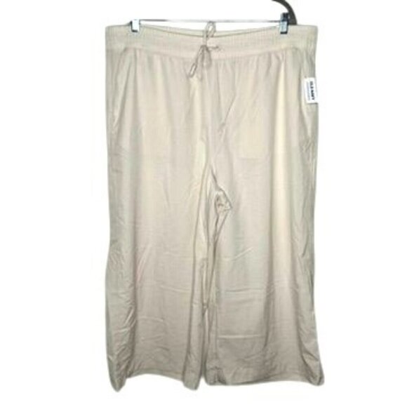 NWT Old Navy Wide Leg StretchTech Womens 2X Beige Pants Dry Quick Pockets Beachy - Picture 2 of 12